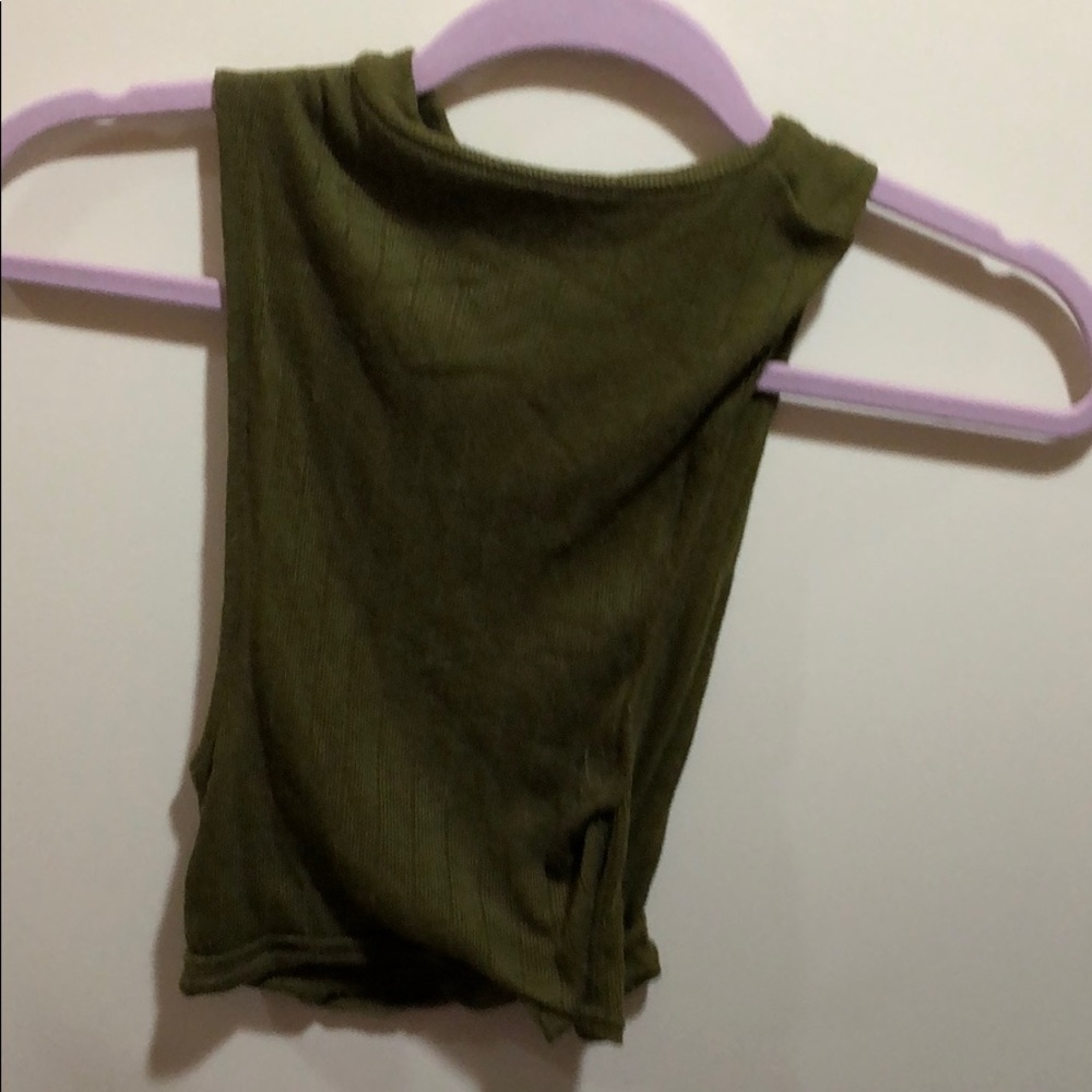 Free People olive Green crop top size small